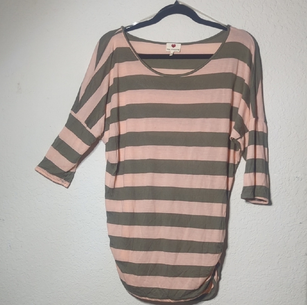 Striped Pink and Brown Women's Top